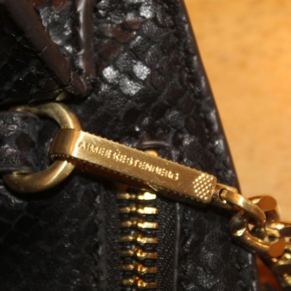 AIMEE KESTENBERG BLACK SNAKE LARGE SHOULDER BAG! - Picture 8 of 10